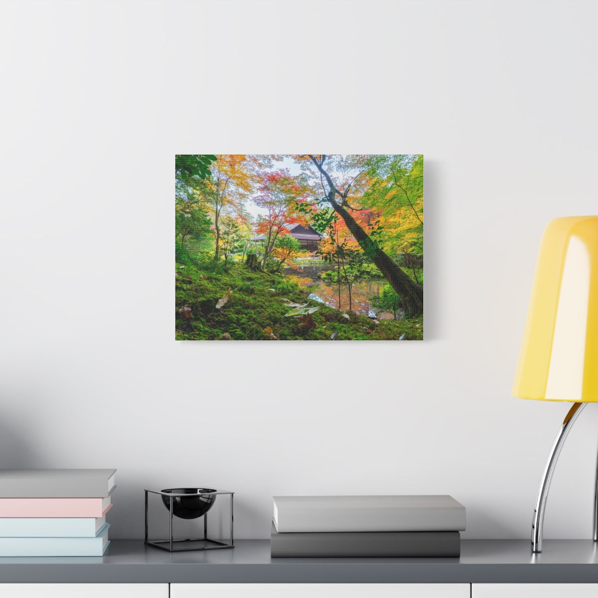 Nanzen-ji Moss Garden Autumn Canvas — Kyoto Maple Forest Zen Wall Art, Japan