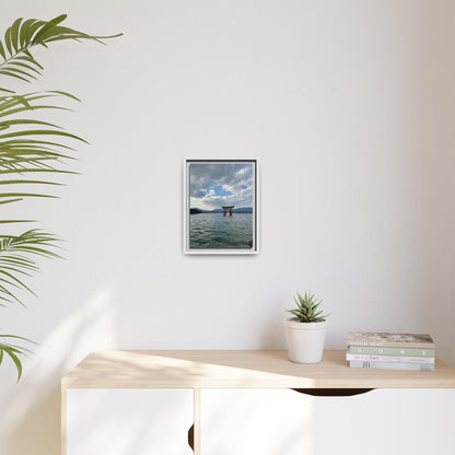 Miyajima Torii Gate Framed Canvas Print — Serene Japanese Coastal Wall Art