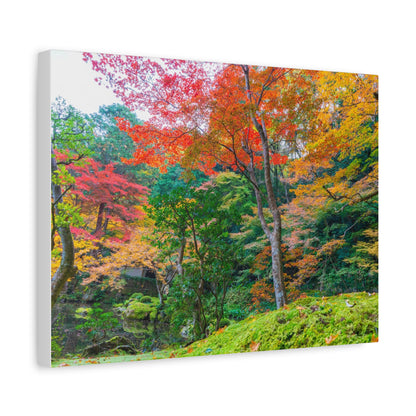 Nanzen-ji Garden Autumn Canvas — Kyoto Maple & Moss Zen Wall Art, Japan