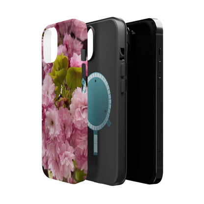 Cherry Blossoms Magnetic Floral Phone Cases, Impact-Resistant Phone Covers, Pink Cherry Blossom Cases, Unique Tech Accessories, Cute Gift for Her