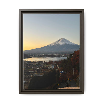 Mount Fuji at Sunset Framed Canvas Print — Japanese Landscape Wall Art