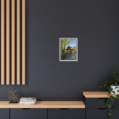 Traditional Japanese Garden Temple Framed Canvas Print — Serene Architecture Wall Art