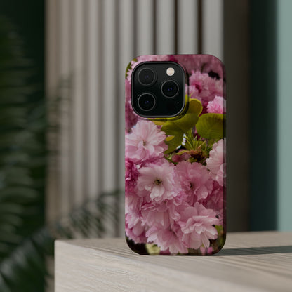 Cherry Blossoms Magnetic Floral Phone Cases, Impact-Resistant Phone Covers, Pink Cherry Blossom Cases, Unique Tech Accessories, Cute Gift for Her