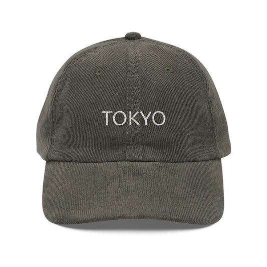 Vintage Corduroy TOKYO Embroidered Cap - Casual Style Hat, Streetwear Accessory, Gift for Travelers, Unique Embroidered Cap, Perfect for All Seasons