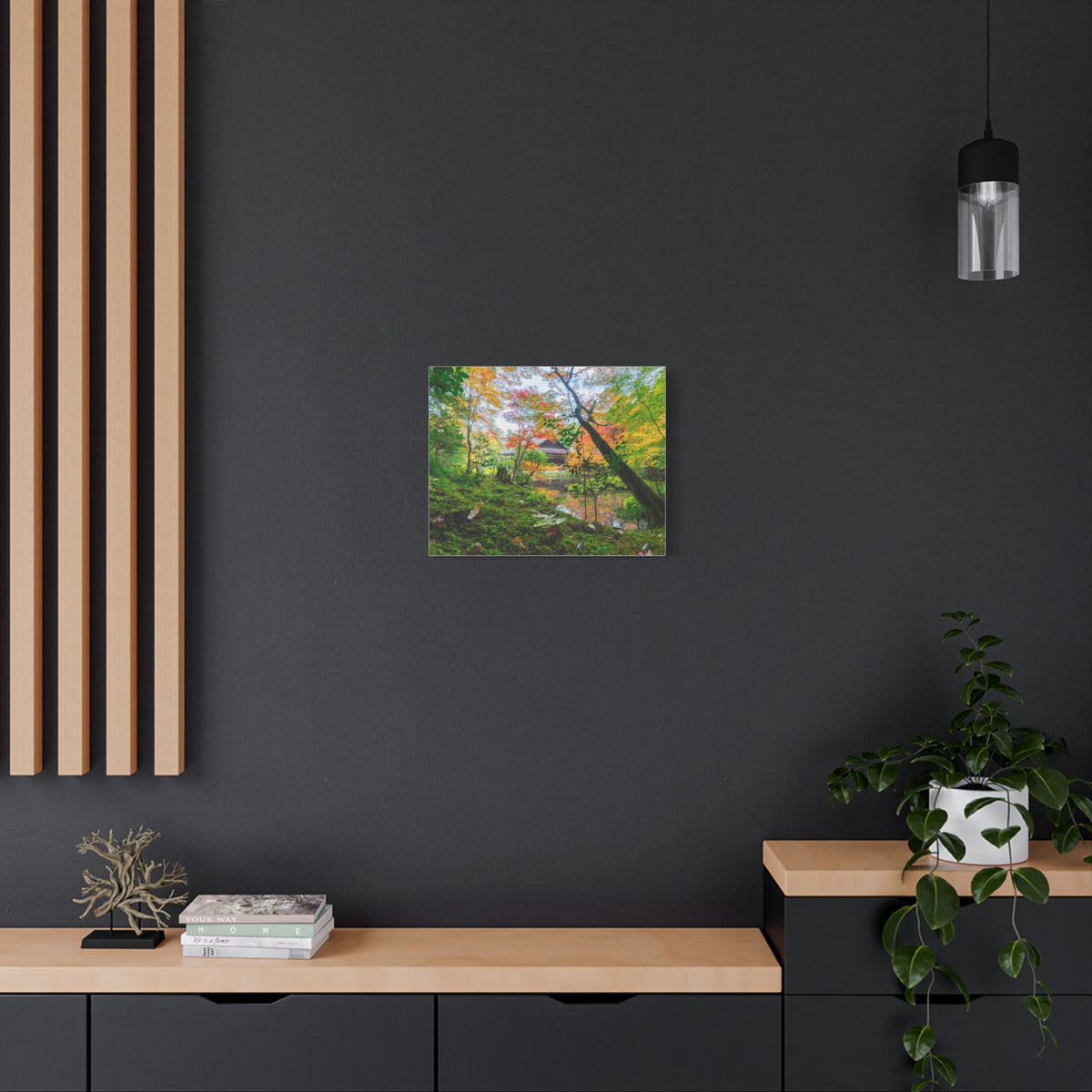 Nanzen-ji Moss Garden Autumn Canvas — Kyoto Maple Forest Zen Wall Art, Japan
