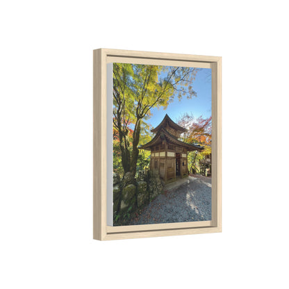 Traditional Japanese Garden Temple Framed Canvas Print — Serene Architecture Wall Art