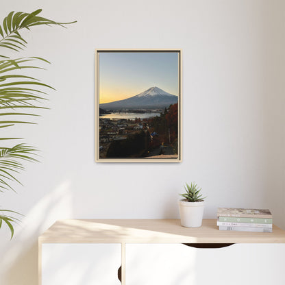 Mount Fuji at Sunset Framed Canvas Print — Japanese Landscape Wall Art