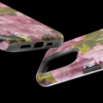 Cherry Blossoms Magnetic Floral Phone Cases, Impact-Resistant Phone Covers, Pink Cherry Blossom Cases, Unique Tech Accessories, Cute Gift for Her