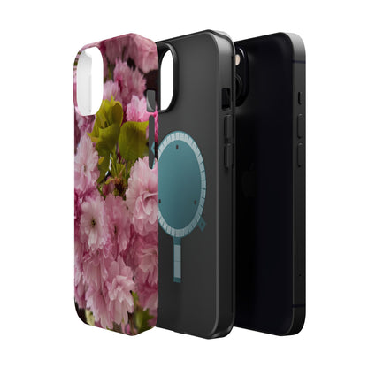 Cherry Blossoms Magnetic Floral Phone Cases, Impact-Resistant Phone Covers, Pink Cherry Blossom Cases, Unique Tech Accessories, Cute Gift for Her