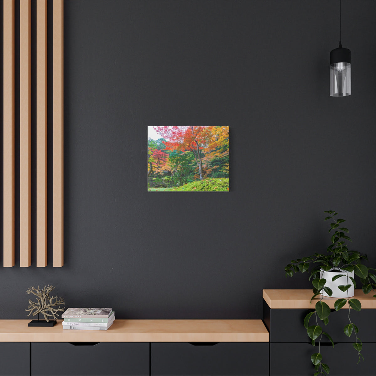 Nanzen-ji Garden Autumn Canvas — Kyoto Maple & Moss Zen Wall Art, Japan