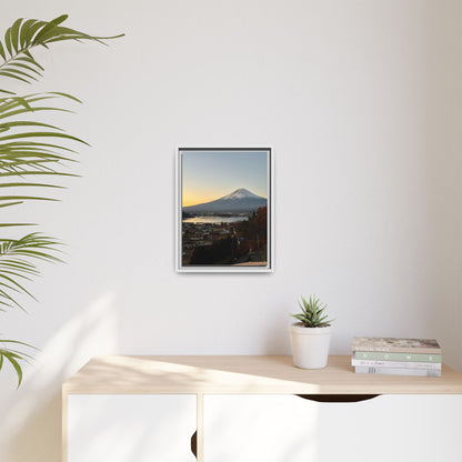 Mount Fuji at Sunset Framed Canvas Print — Japanese Landscape Wall Art