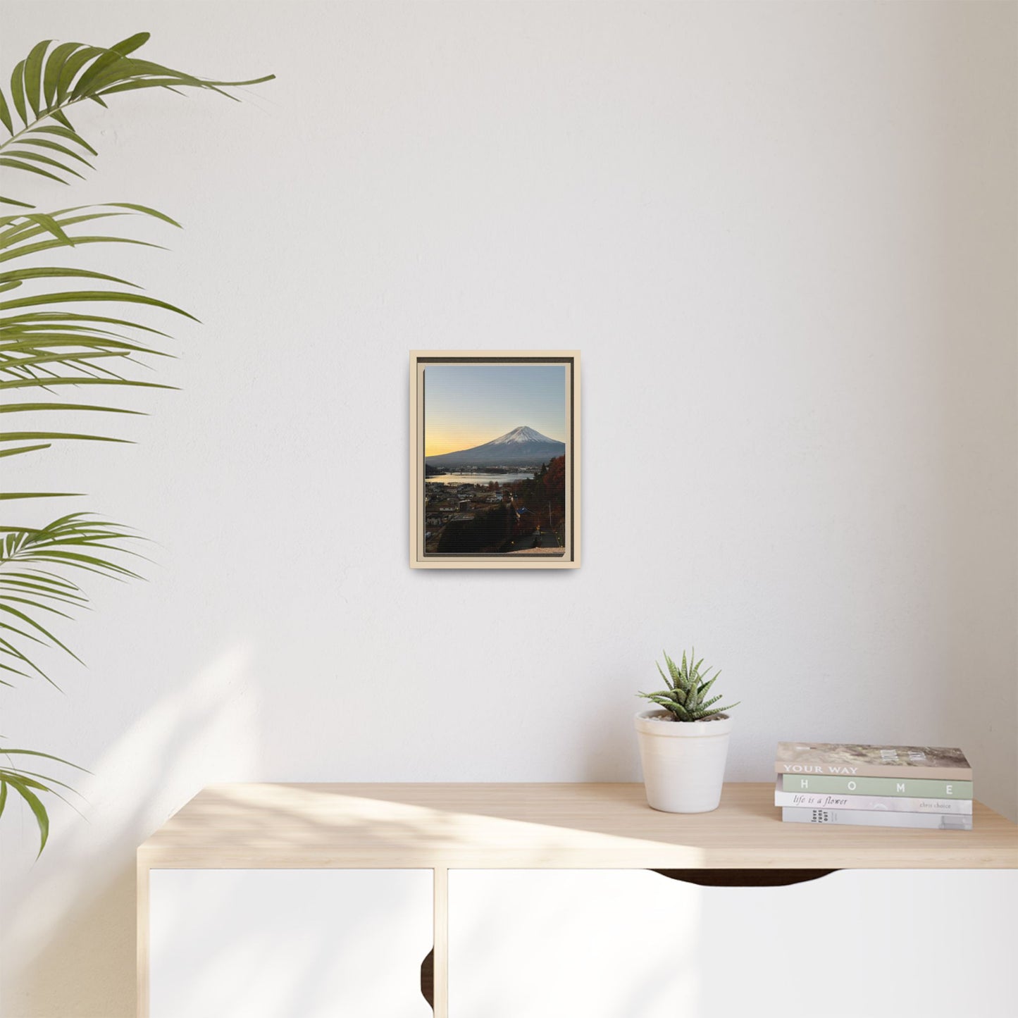 Mount Fuji at Sunset Framed Canvas Print — Japanese Landscape Wall Art