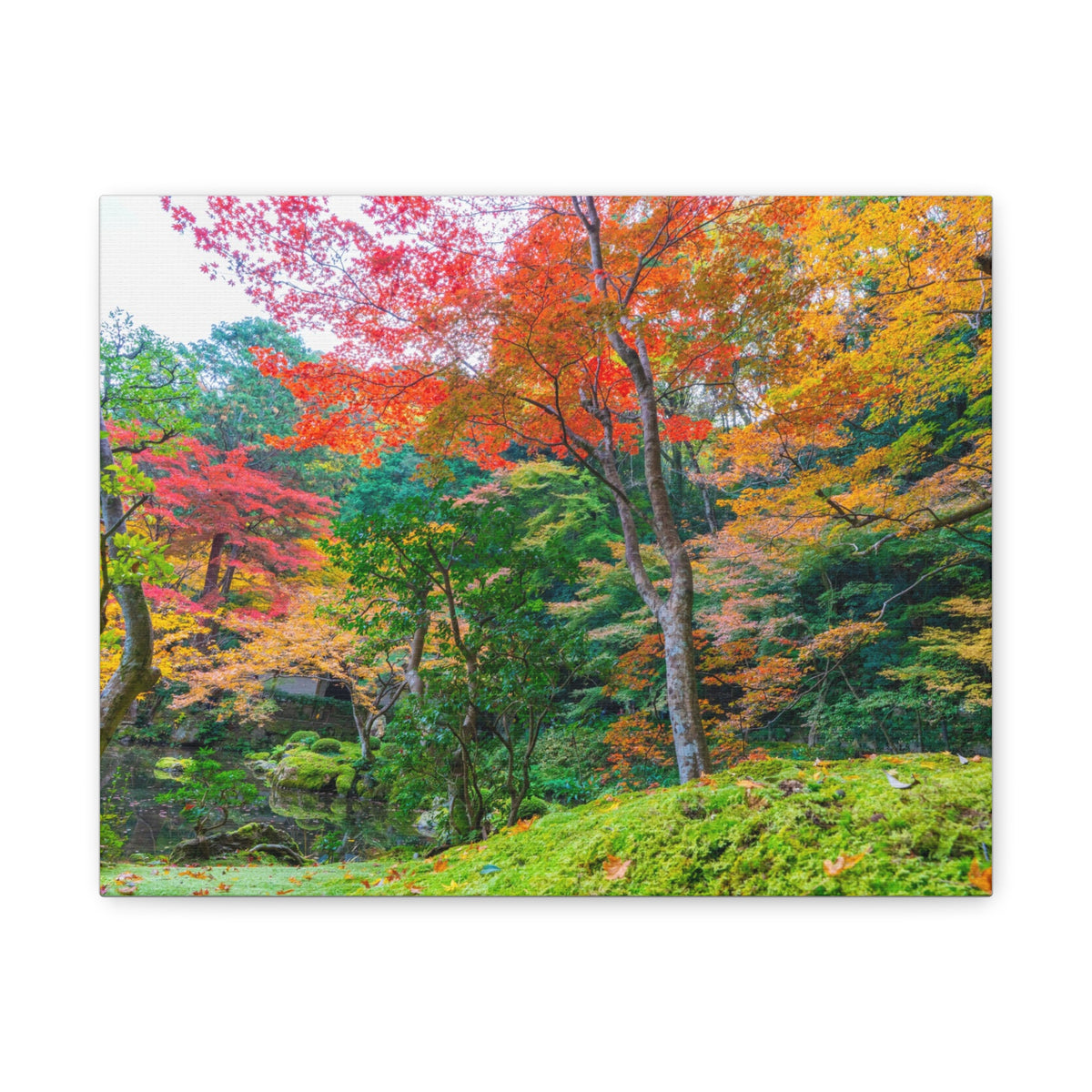 Nanzen-ji Garden Autumn Canvas — Kyoto Maple & Moss Zen Wall Art, Japan