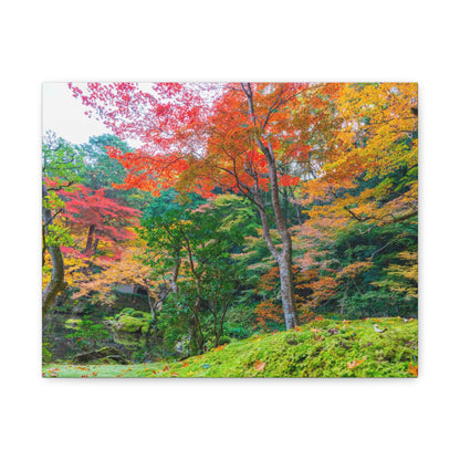 Nanzen-ji Garden Autumn Canvas — Kyoto Maple & Moss Zen Wall Art, Japan