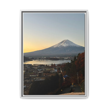 Mount Fuji at Sunset Framed Canvas Print — Japanese Landscape Wall Art