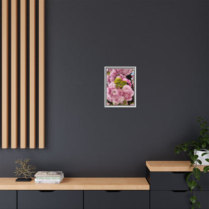 Pink Cherry Blossoms Framed Canvas Print — Japanese Spring Floral Wall Art
