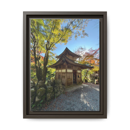 Traditional Japanese Garden Temple Framed Canvas Print — Serene Architecture Wall Art