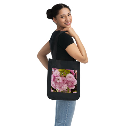 Pink Cherry Blossoms Organic Tote Bag, Eco-Friendly Reusable Shopping Bag, Spring Bag, Gift for Her, Sustainable Fashion