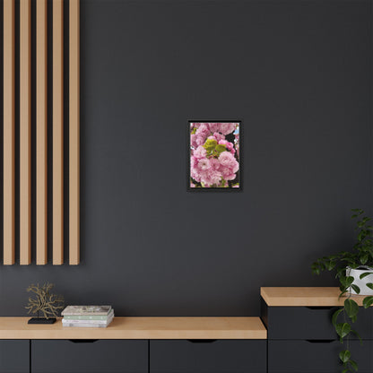 Pink Cherry Blossoms Framed Canvas Print — Japanese Spring Floral Wall Art