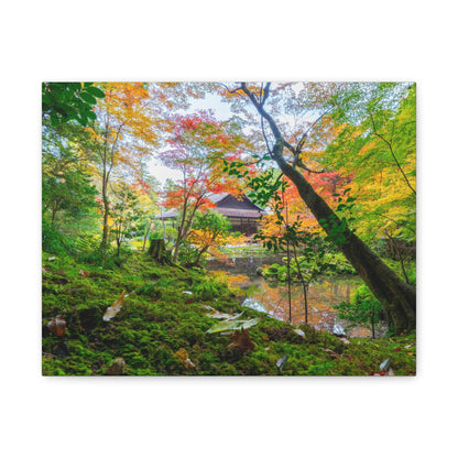 Nanzen-ji Moss Garden Autumn Canvas — Kyoto Maple Forest Zen Wall Art, Japan