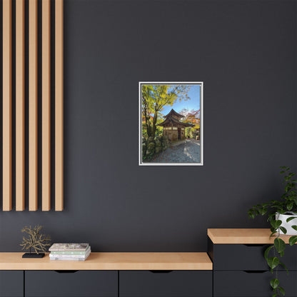 Traditional Japanese Garden Temple Framed Canvas Print — Serene Architecture Wall Art