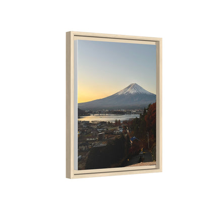 Mount Fuji at Sunset Framed Canvas Print — Japanese Landscape Wall Art