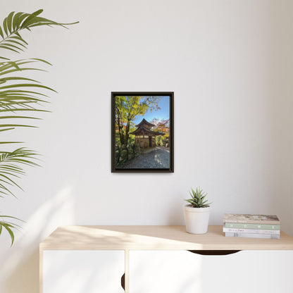 Traditional Japanese Garden Temple Framed Canvas Print — Serene Architecture Wall Art