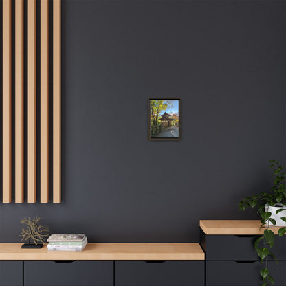Traditional Japanese Garden Temple Framed Canvas Print — Serene Architecture Wall Art