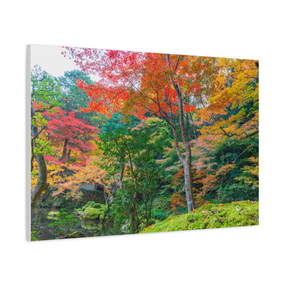 Nanzen-ji Garden Autumn Canvas — Kyoto Maple & Moss Zen Wall Art, Japan