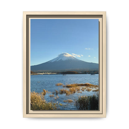 Mount Fuji Lake Framed Canvas Print — Japanese Landscape Wall Art