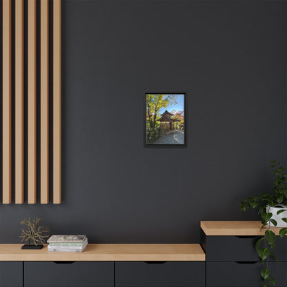 Traditional Japanese Garden Temple Framed Canvas Print — Serene Architecture Wall Art