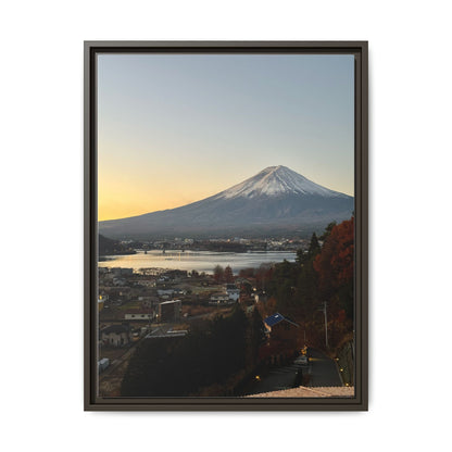 Mount Fuji at Sunset Framed Canvas Print — Japanese Landscape Wall Art