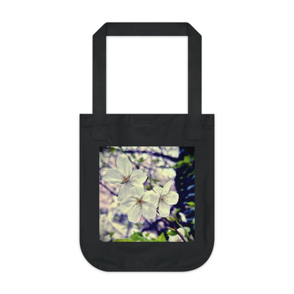 Cherry Blossoms Organic Canvas Tote Bag, Eco-Friendly Shopping Bag, Reusable Grocery Tote, Beach Bag, Gift for Nature Lovers