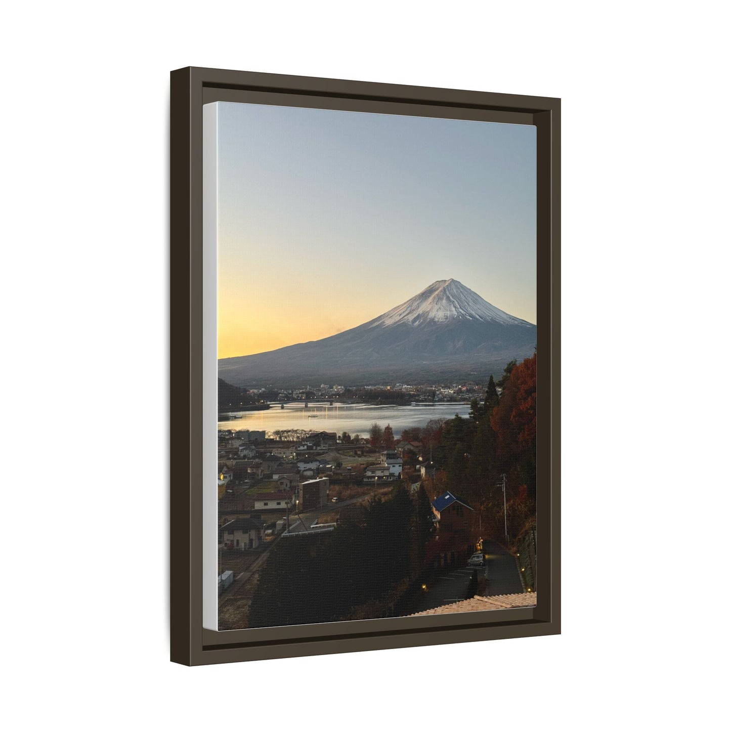 Mount Fuji at Sunset Framed Canvas Print — Japanese Landscape Wall Art