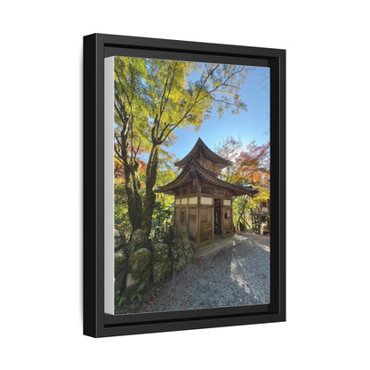 Traditional Japanese Garden Temple Framed Canvas Print — Serene Architecture Wall Art