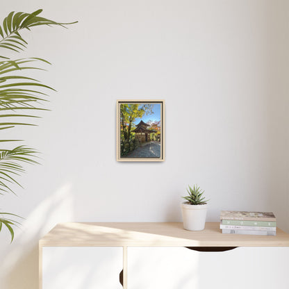 Traditional Japanese Garden Temple Framed Canvas Print — Serene Architecture Wall Art