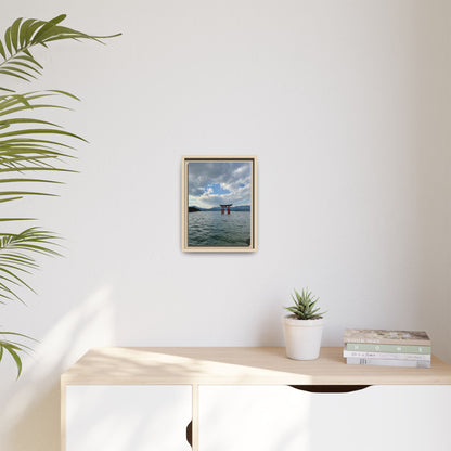 Miyajima Torii Gate Framed Canvas Print — Serene Japanese Coastal Wall Art