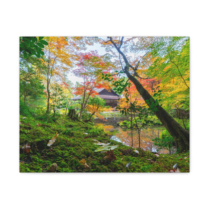 Nanzen-ji Moss Garden Autumn Canvas — Kyoto Maple Forest Zen Wall Art, Japan