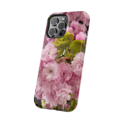 Cherry Blossoms Magnetic Floral Phone Cases, Impact-Resistant Phone Covers, Pink Cherry Blossom Cases, Unique Tech Accessories, Cute Gift for Her
