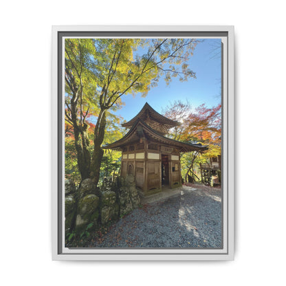 Traditional Japanese Garden Temple Framed Canvas Print — Serene Architecture Wall Art