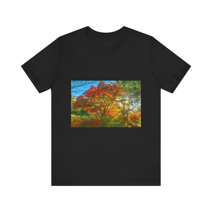 Kyoto Autumn Tree Unisex Short Sleeve Tee - Nature Inspired Fall Shirt