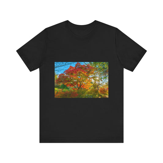 Kyoto Autumn Tree Unisex Short Sleeve Tee - Nature Inspired Fall Shirt