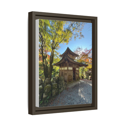 Traditional Japanese Garden Temple Framed Canvas Print — Serene Architecture Wall Art