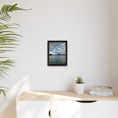 Miyajima Torii Gate Framed Canvas Print — Serene Japanese Coastal Wall Art